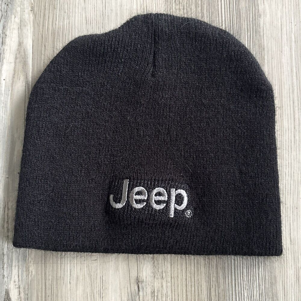 Jeep Cap America Black Solid Knit Beanie Hat Men One Size Fashion Winter Cap